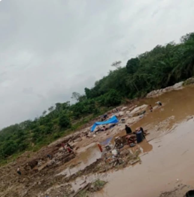 Tak Jauh dari Mapolsek Benai, Puluhan Rakit Sintingkai Diduga PETI Masih bebas Beroperasi